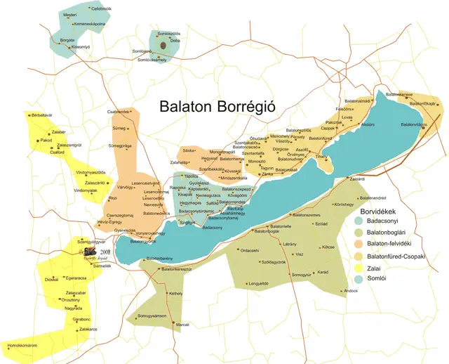 A Balaton borrégió térképe